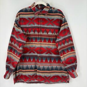 Polo Ralph Lauren Vintage Western Navajo Flannel Country Southwestern Medium